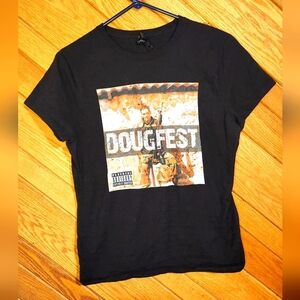 Hanes Nano T Dougfest 2021 Black Graphic Women's Medium Tshirt
